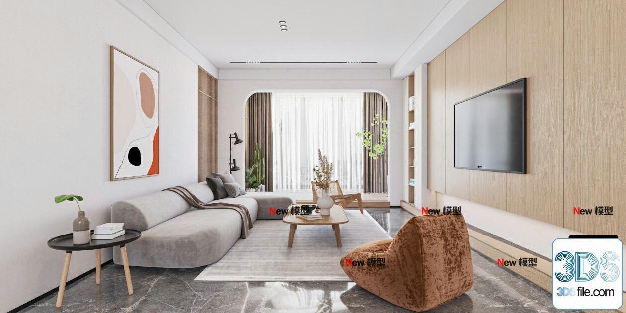 20 Living Room 3d Models Vol.24-Vray