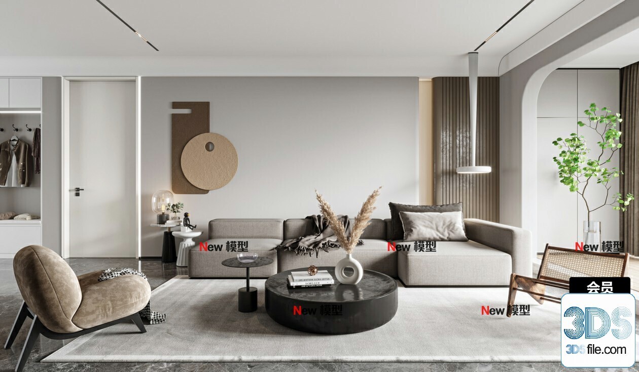 20 Living Room 3d Models Vol.24-Vray