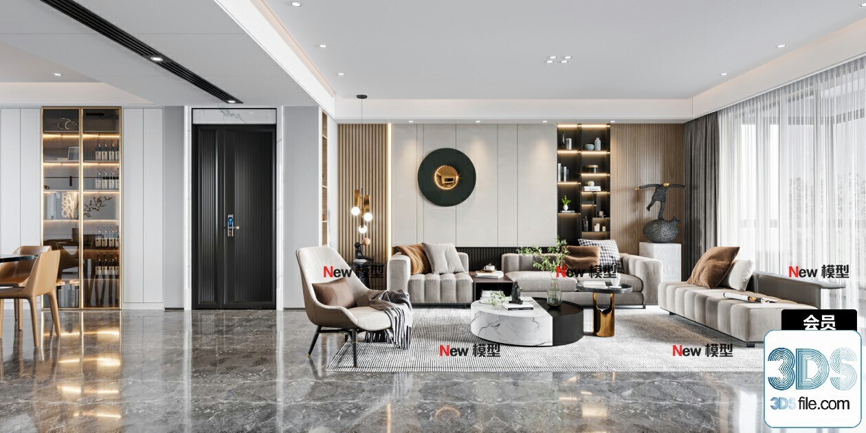 20 Living Room 3d Models Vol.24-Vray