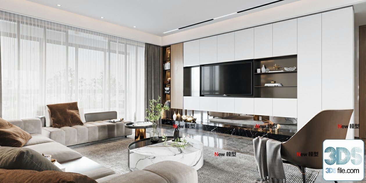 20 Living Room 3d Models Vol.24-Vray