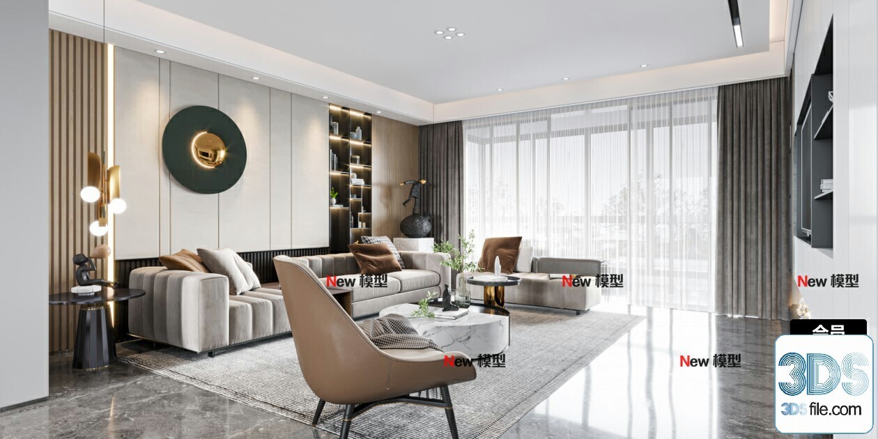 20 Living Room 3d Models Vol.24-Vray
