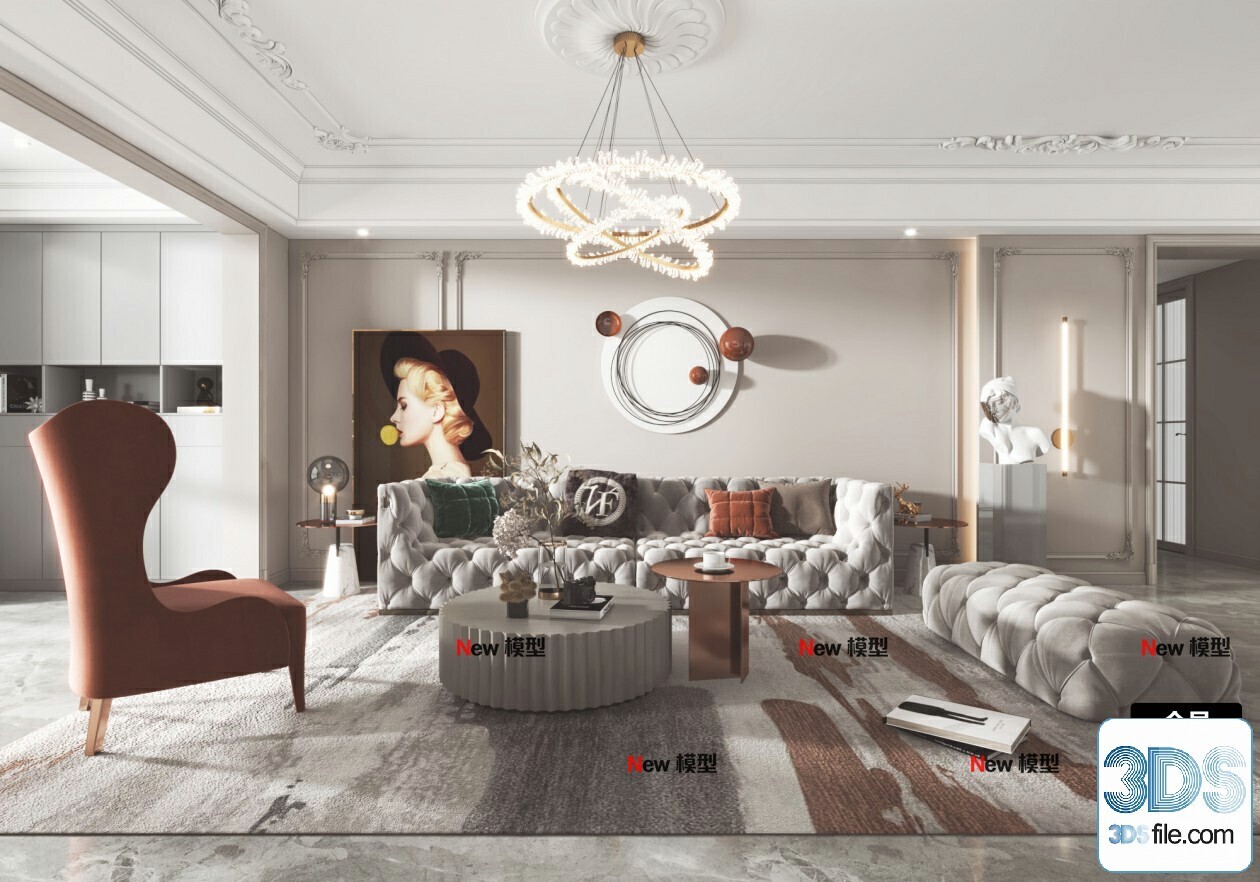 20 Living Room 3d Models Vol.24-Vray