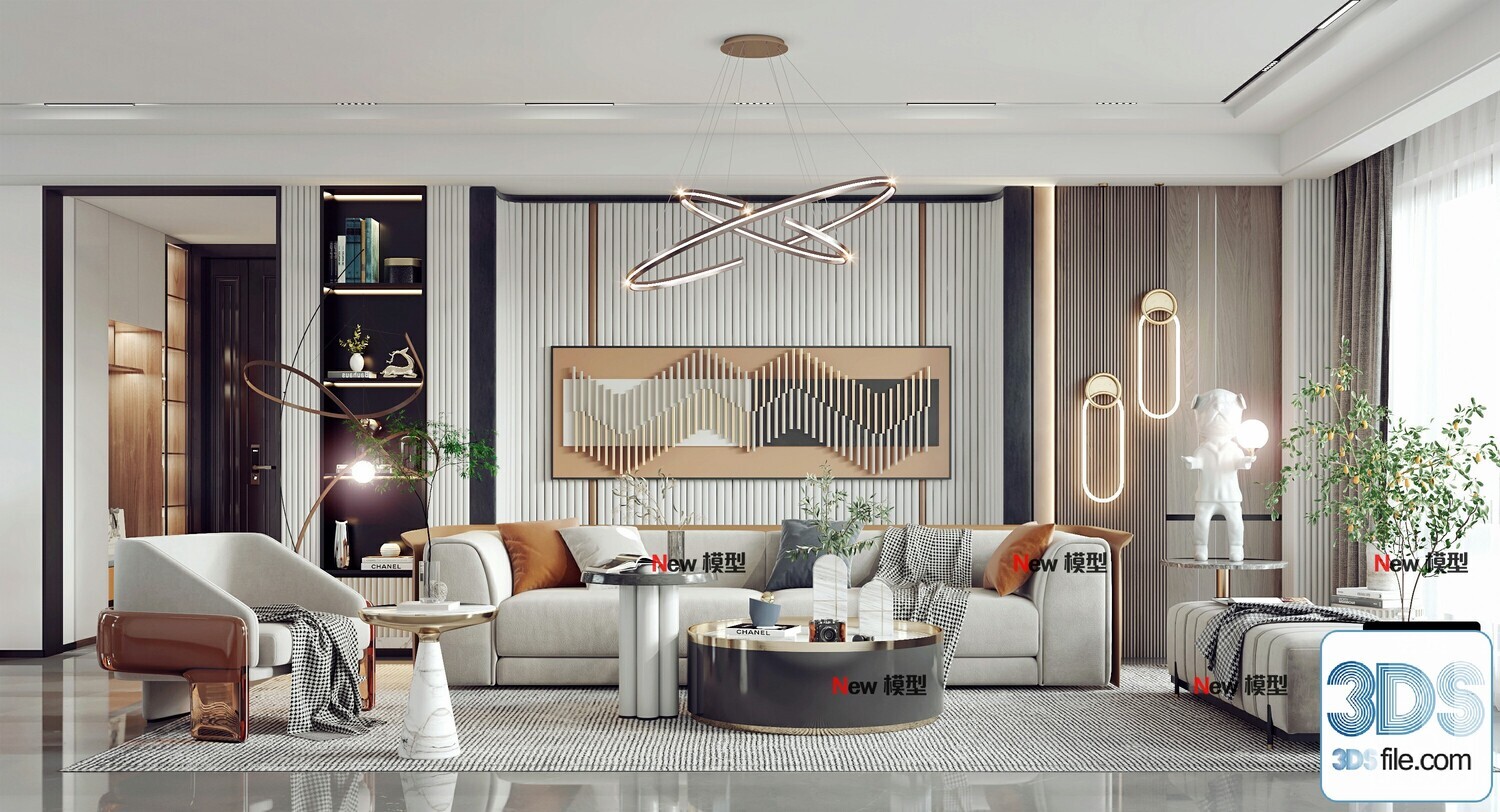 20 Living Room 3d Models Vol.24-Vray