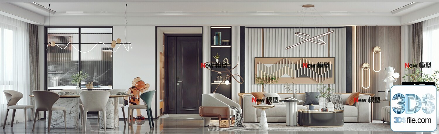 20 Living Room 3d Models Vol.24-Vray