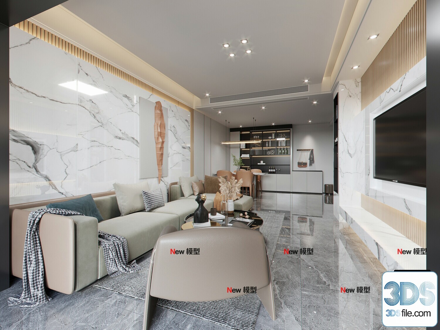 20 Living Room 3d Models Vol.24-Vray