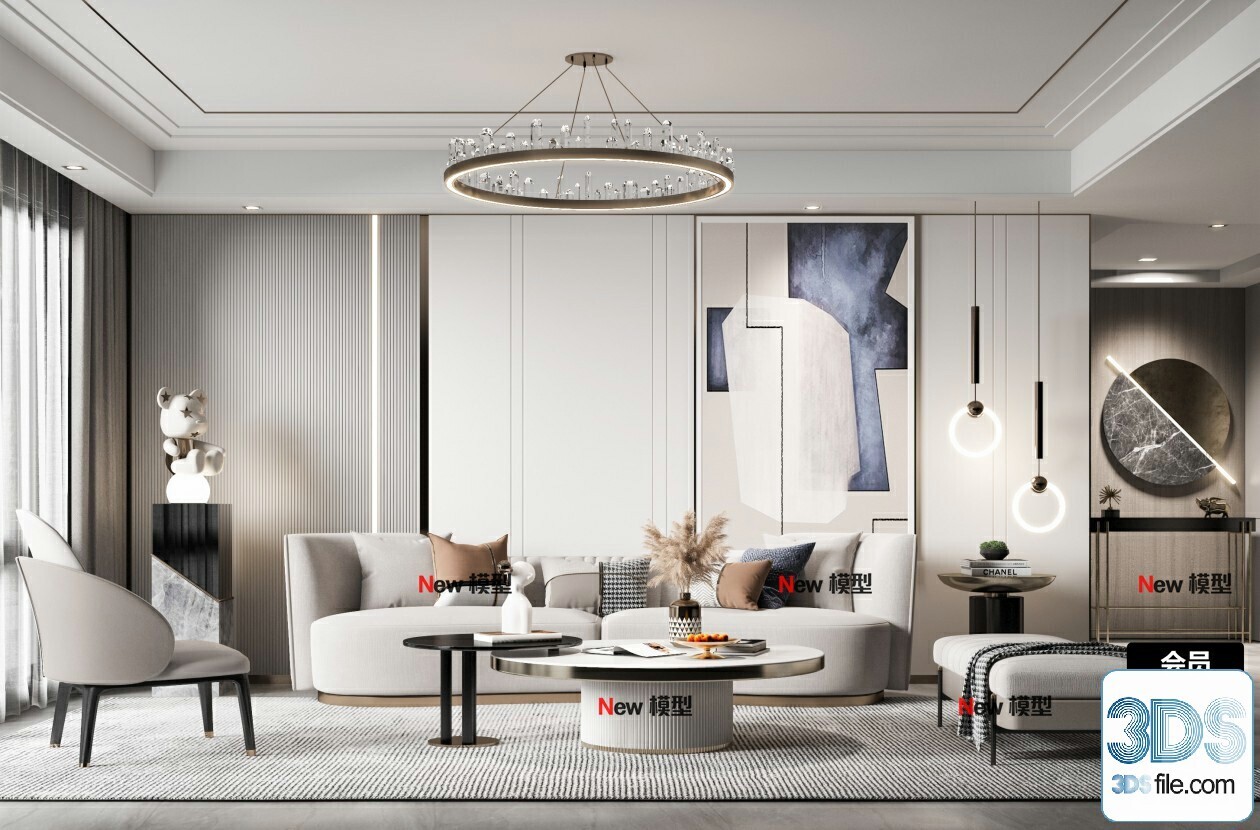 20 Living Room 3d Models Vol.24-Vray