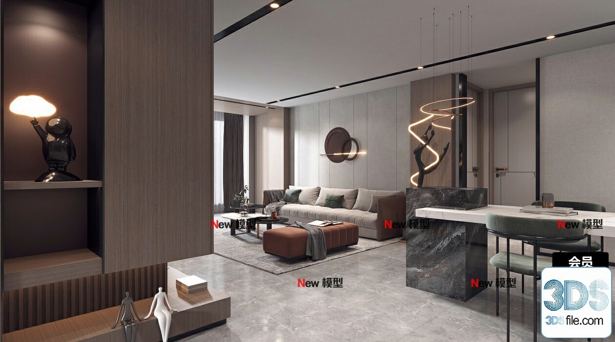 20 Living Room 3d Models Vol.24-Vray