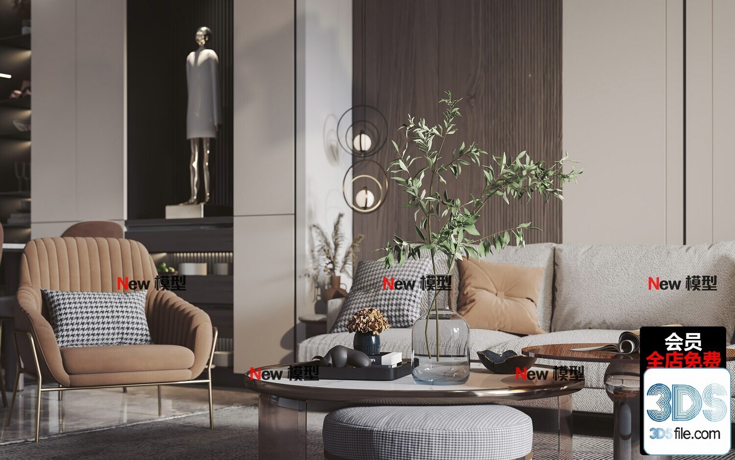 20 Living Room 3d Models Vol.24-Vray