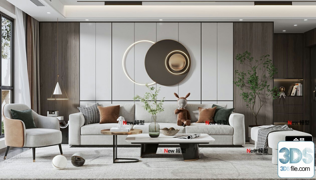 20 Living Room 3d Models Vol.24-Vray
