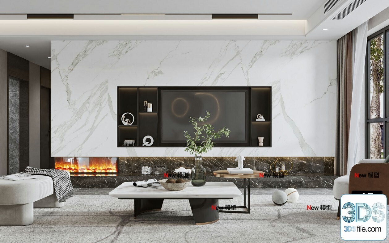 20 Living Room 3d Models Vol.24-Vray