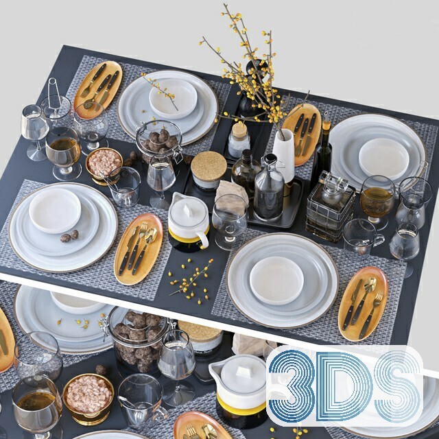 34 Tableware Decorations 3d Models Vol.01