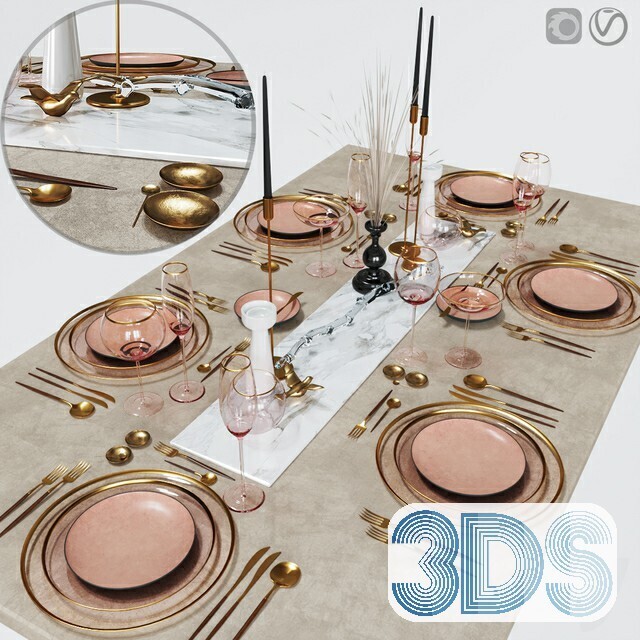 34 Tableware Decorations 3d Models Vol.01