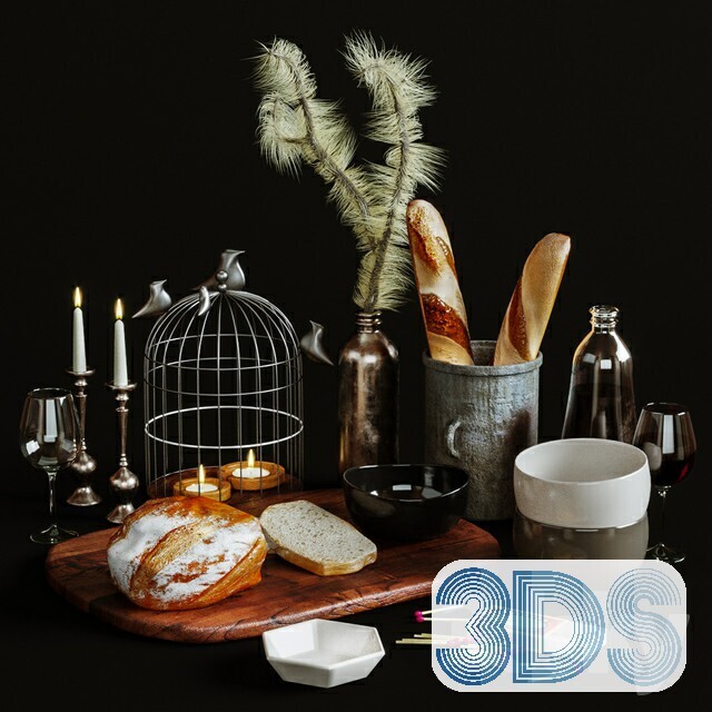 34 Tableware Decorations 3d Models Vol.01