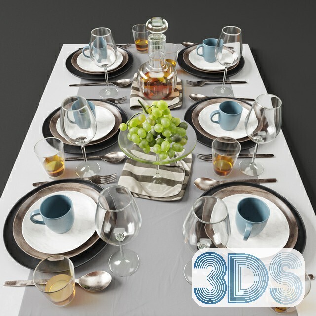 34 Tableware Decorations 3d Models Vol.01
