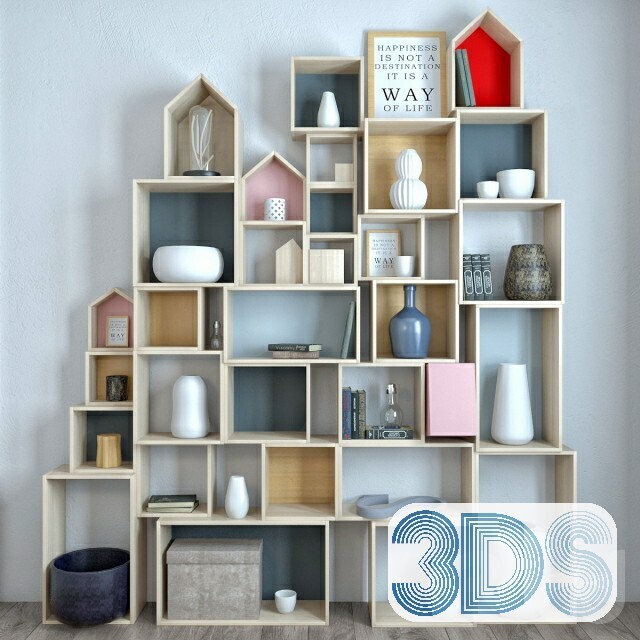 76 Bookcase 3d Models Vol.01