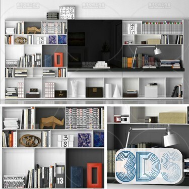 76 Bookcase 3d Models Vol.01