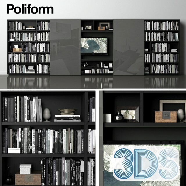 76 Bookcase 3d Models Vol.01