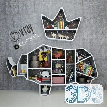 76 Bookcase 3d Models Vol.01