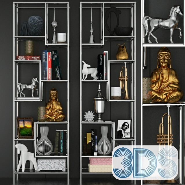 76 Bookcase 3d Models Vol.01