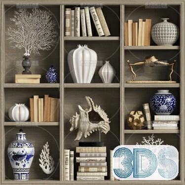 76 Bookcase 3d Models Vol.01