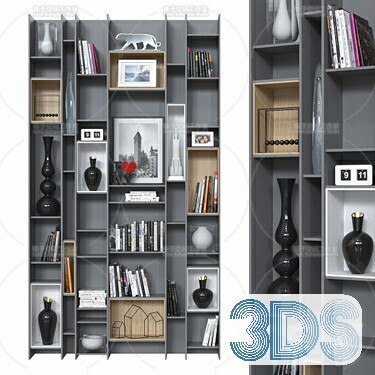 76 Bookcase 3d Models Vol.01
