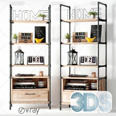 76 Bookcase 3d Models Vol.01