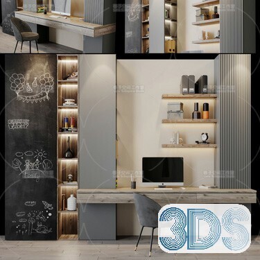 76 Bookcase 3d Models Vol.01