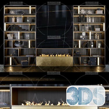 76 Bookcase 3d Models Vol.01