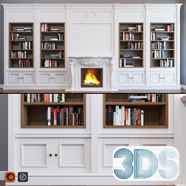 76 Bookcase 3d Models Vol.01