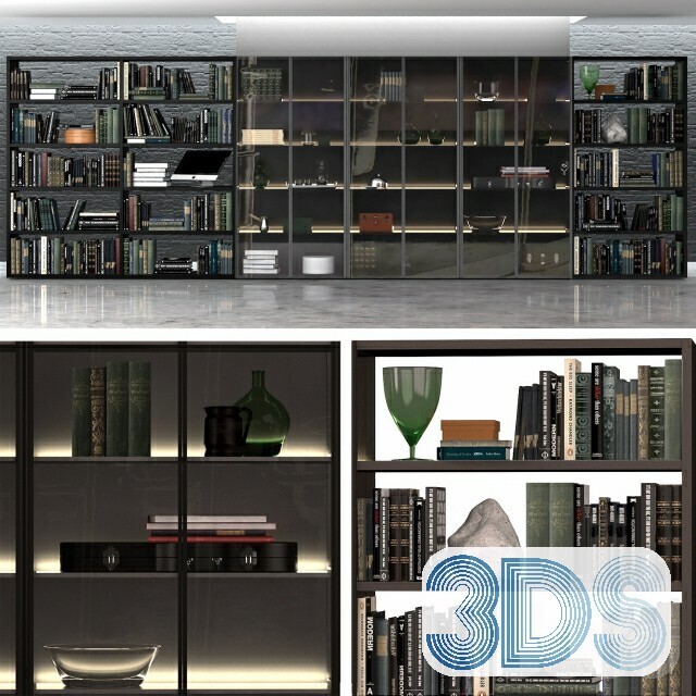 76 Bookcase 3d Models Vol.01