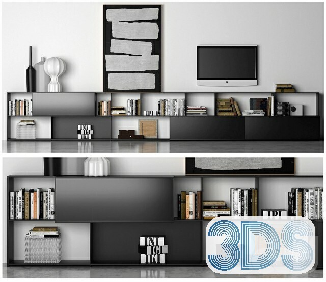 76 Bookcase 3d Models Vol.01