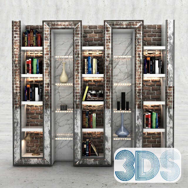 76 Bookcase 3d Models Vol.01