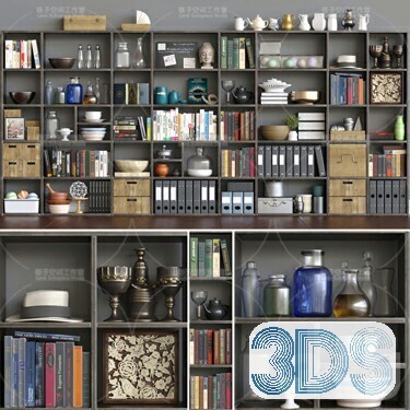 76 Bookcase 3d Models Vol.01