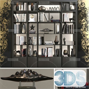 76 Bookcase 3d Models Vol.01