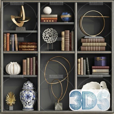 76 Bookcase 3d Models Vol.01