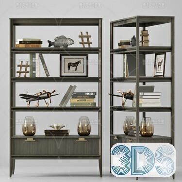 76 Bookcase 3d Models Vol.01