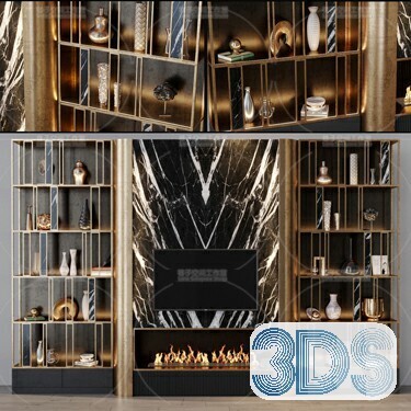 76 Bookcase 3d Models Vol.01