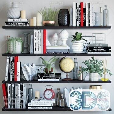 76 Bookcase 3d Models Vol.01