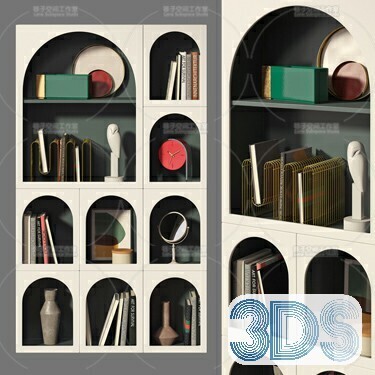 76 Bookcase 3d Models Vol.01