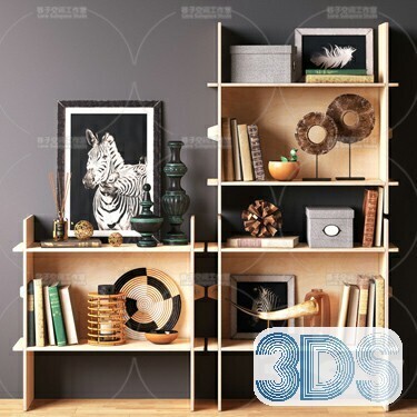 76 Bookcase 3d Models Vol.01