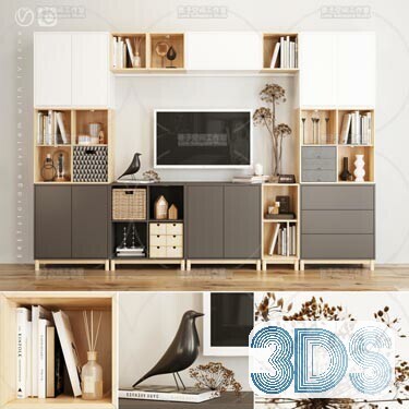 76 Bookcase 3d Models Vol.01