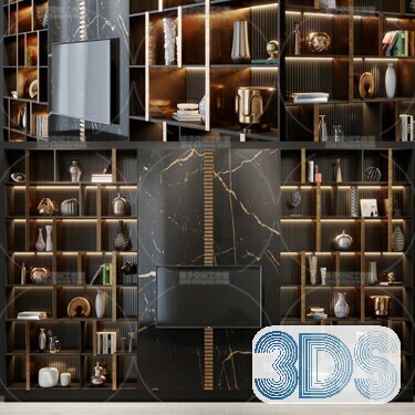 76 Bookcase 3d Models Vol.01
