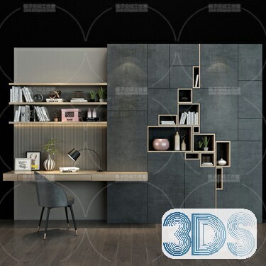 76 Bookcase 3d Models Vol.01