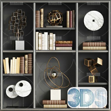 76 Bookcase 3d Models Vol.01