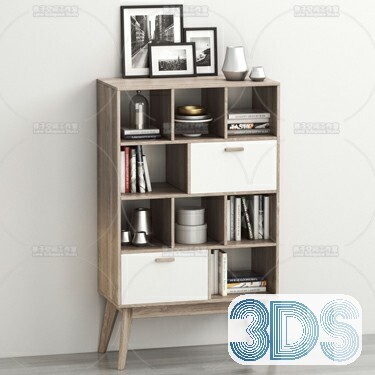 76 Bookcase 3d Models Vol.01