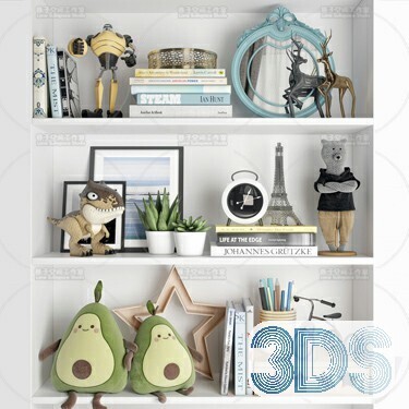 76 Bookcase 3d Models Vol.01