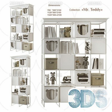 76 Bookcase 3d Models Vol.01