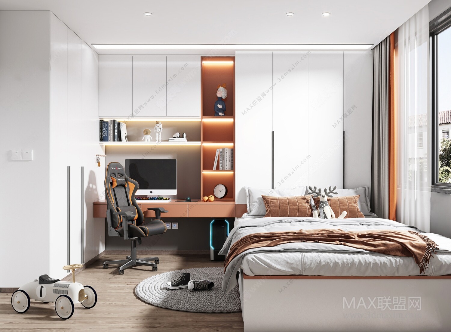 15 Desk Design In Bed Room 3d Models Vol01. Vray