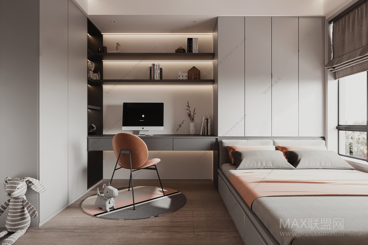 15 Desk Design In Bed Room 3d Models Vol01. Vray