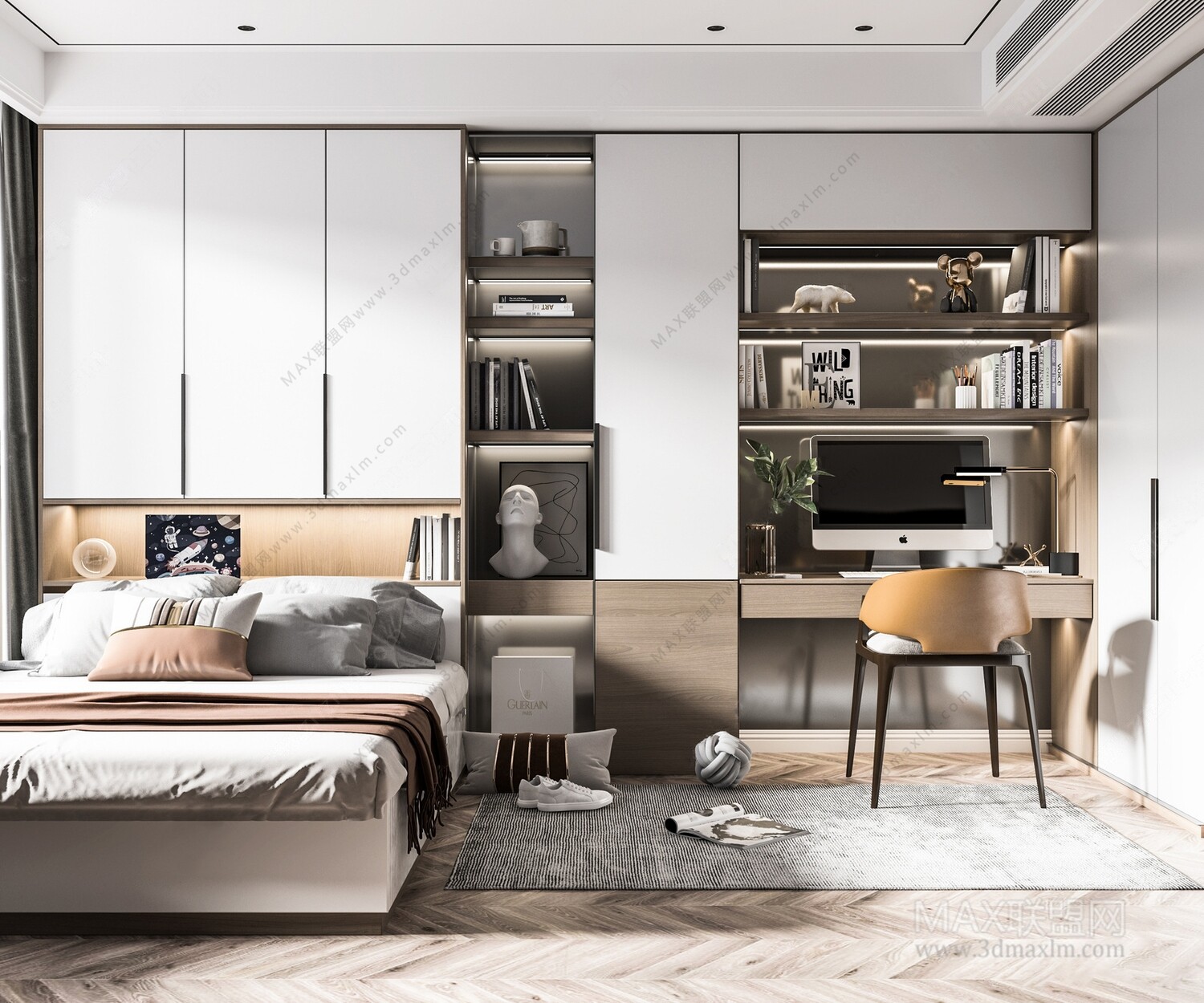15 Desk Design In Bed Room 3d Models Vol01. Vray